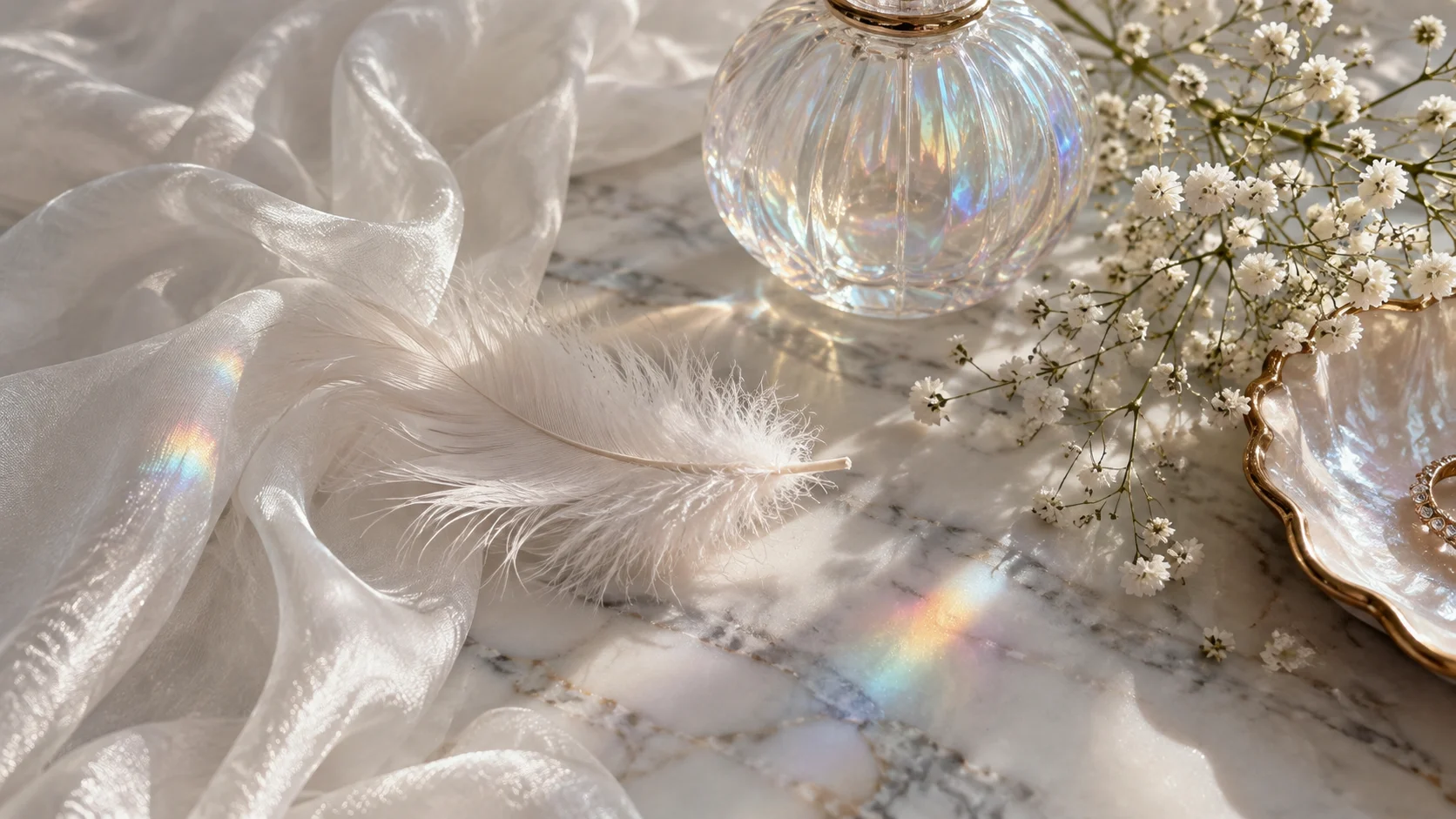 Opal silk still life