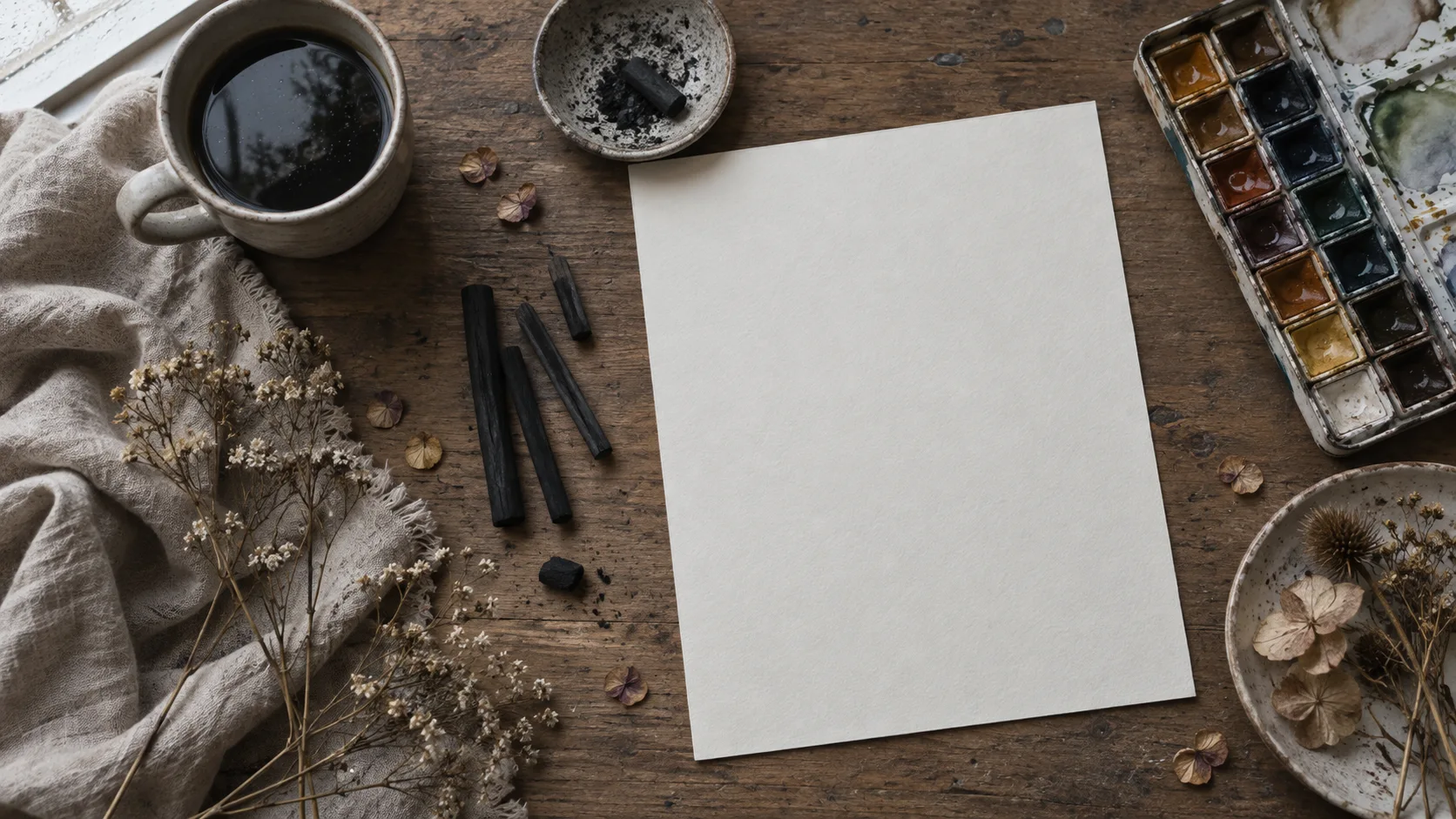 Art materials flatlay for 415 Artist Username Ideas for Portfolios and Social Media trivia