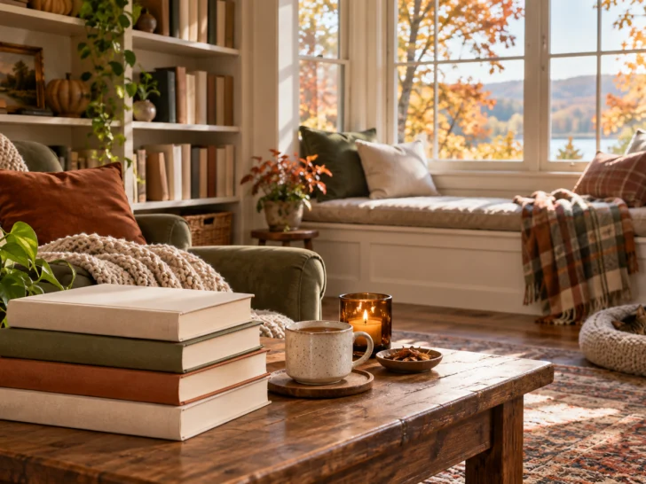 Autumn reading nook for 415 Bookish Usernames for Readers, Reviewers, and Collectors trivia
