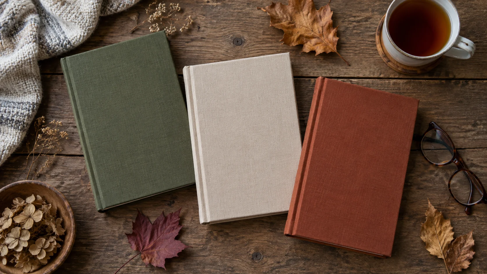 Clothbound books flatlay for 415 Bookish Usernames for Readers, Reviewers, and Collectors trivia