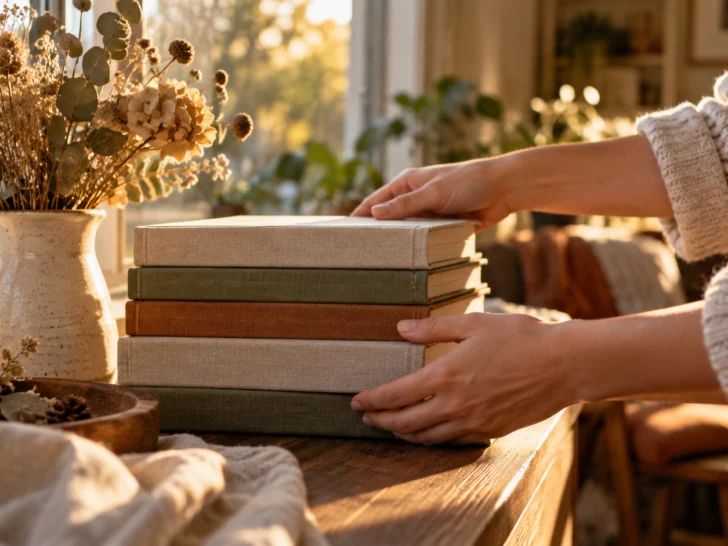 Arranging book stack for 415 Bookstagram Username Ideas That Are Easy to Remember trivia