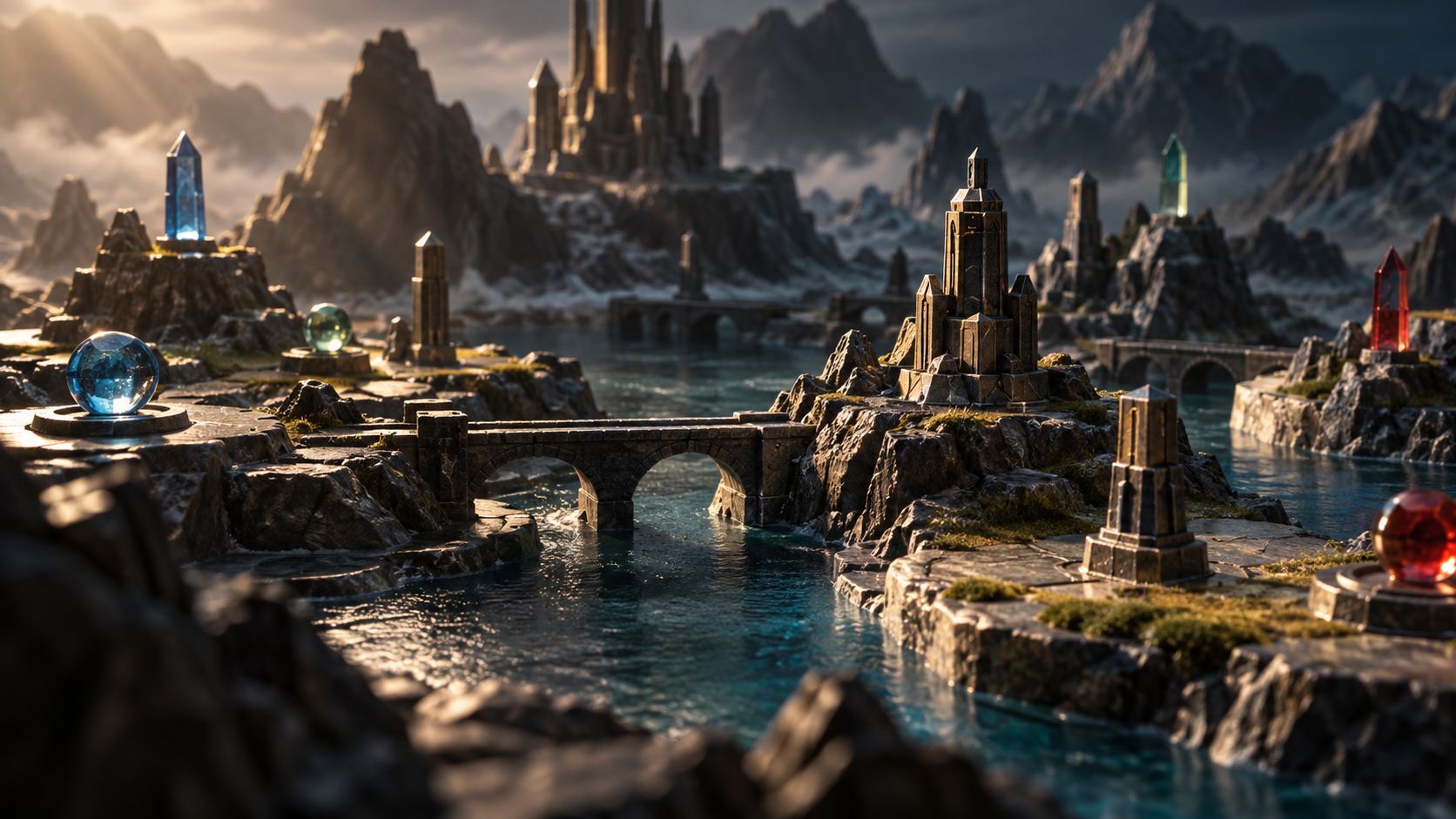 Fantasy strategy world built as a tabletop model