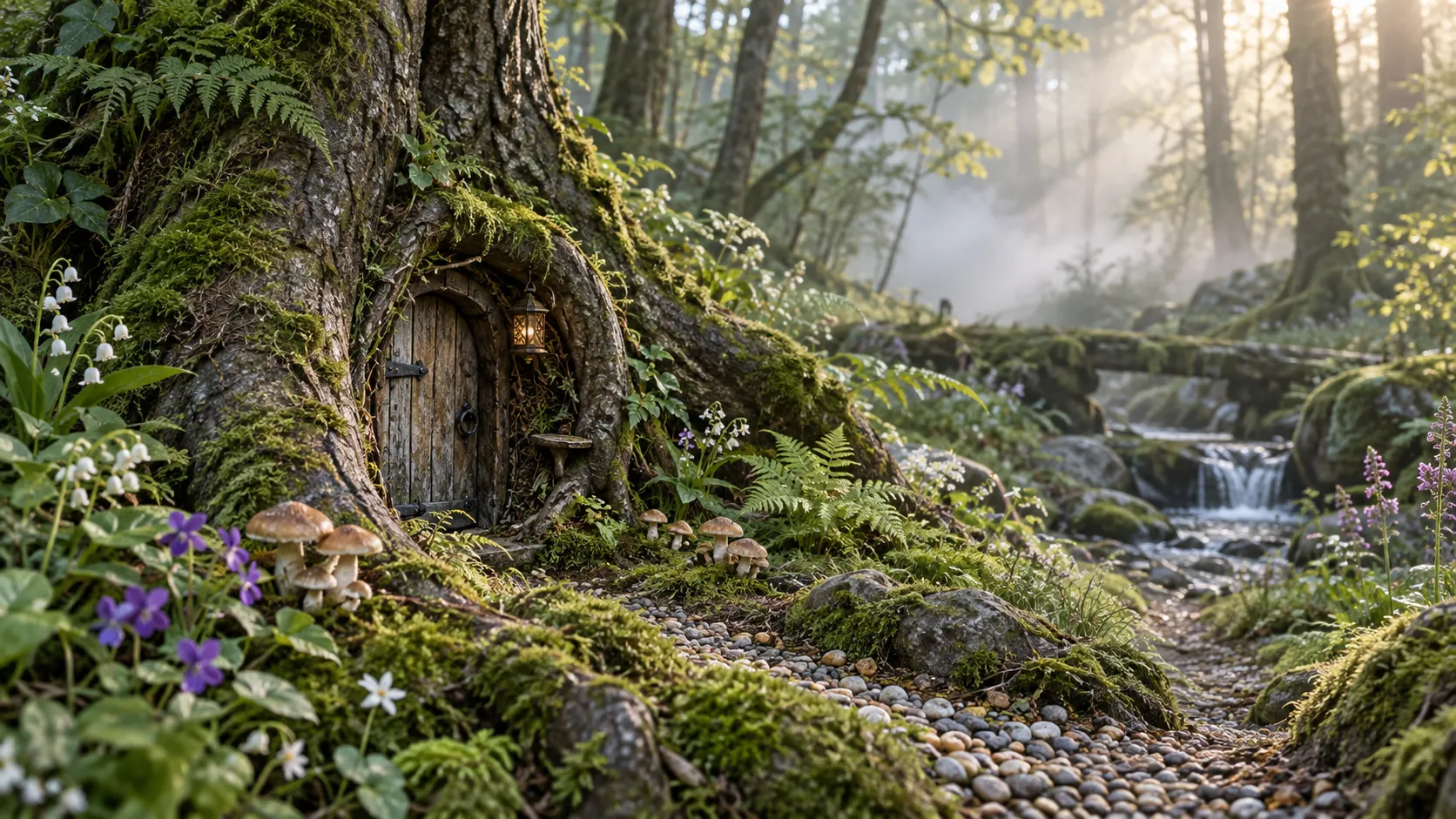 Tree root fairy door