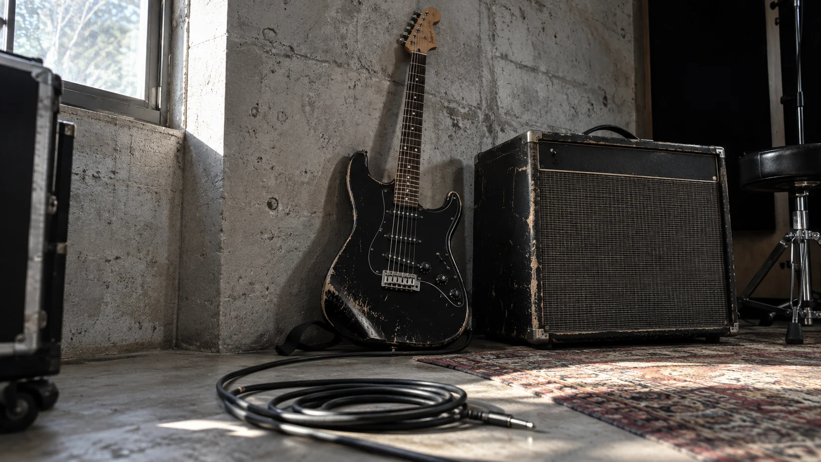 Rehearsal room guitar for 415 Grunge Usernames With Grit and Attitude trivia