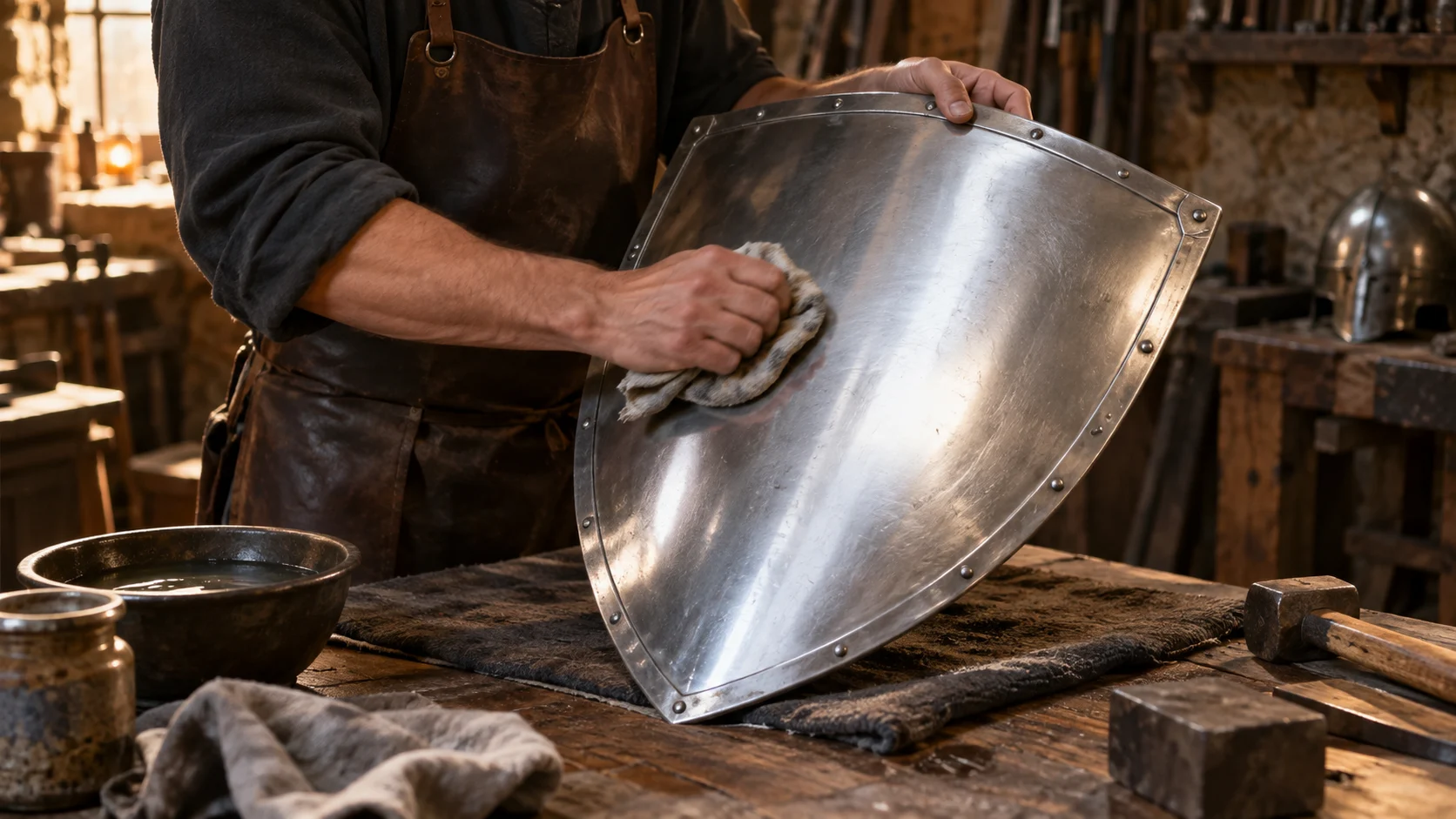 Polishing plain shield for 415 Paladin Names for Holy Warriors and Oathkeepers trivia