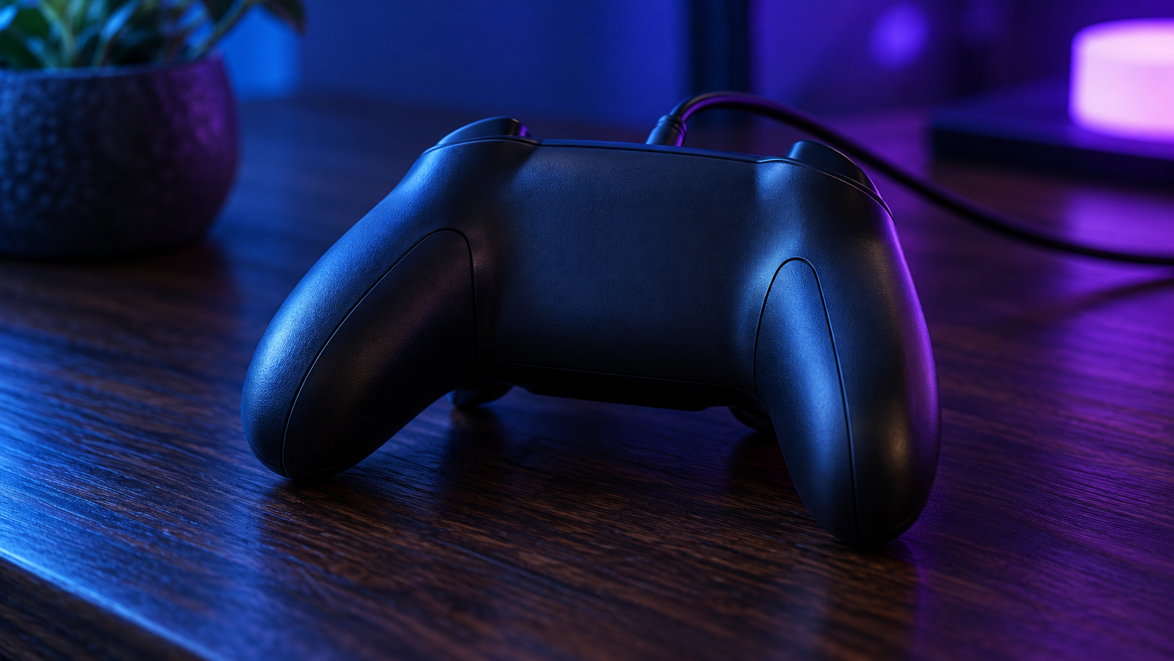 Smooth rear view of a generic game controller