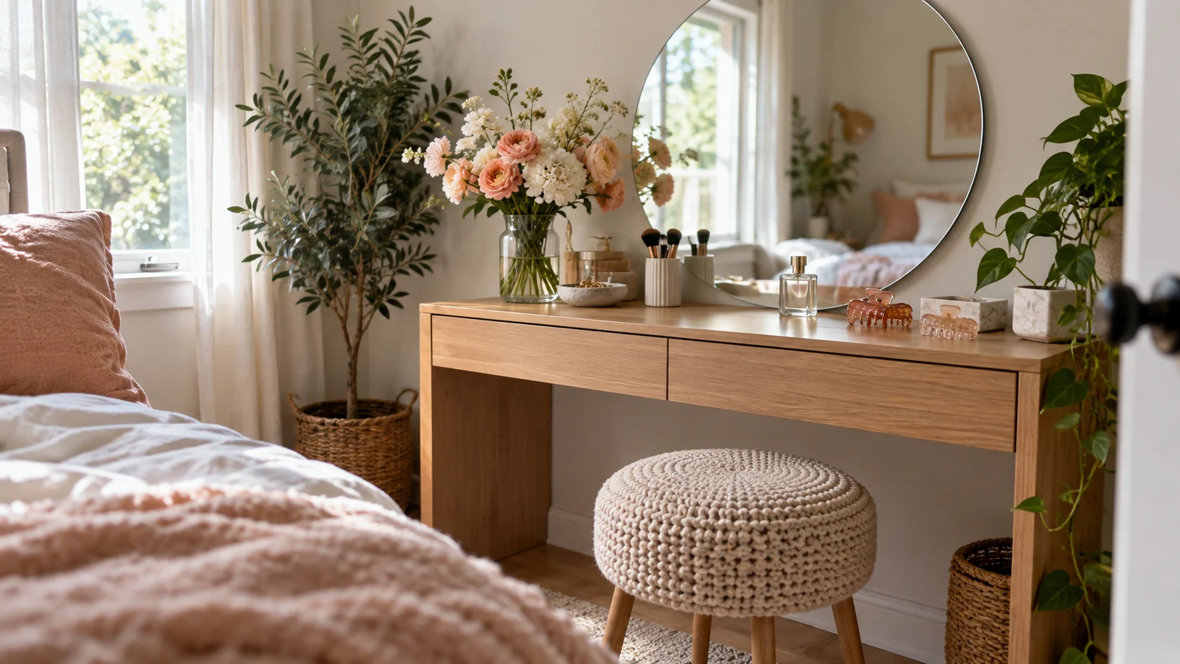 Peach bedroom vanity for 415 Soft Girl Usernames That Are Sweet Without Being Basic trivia