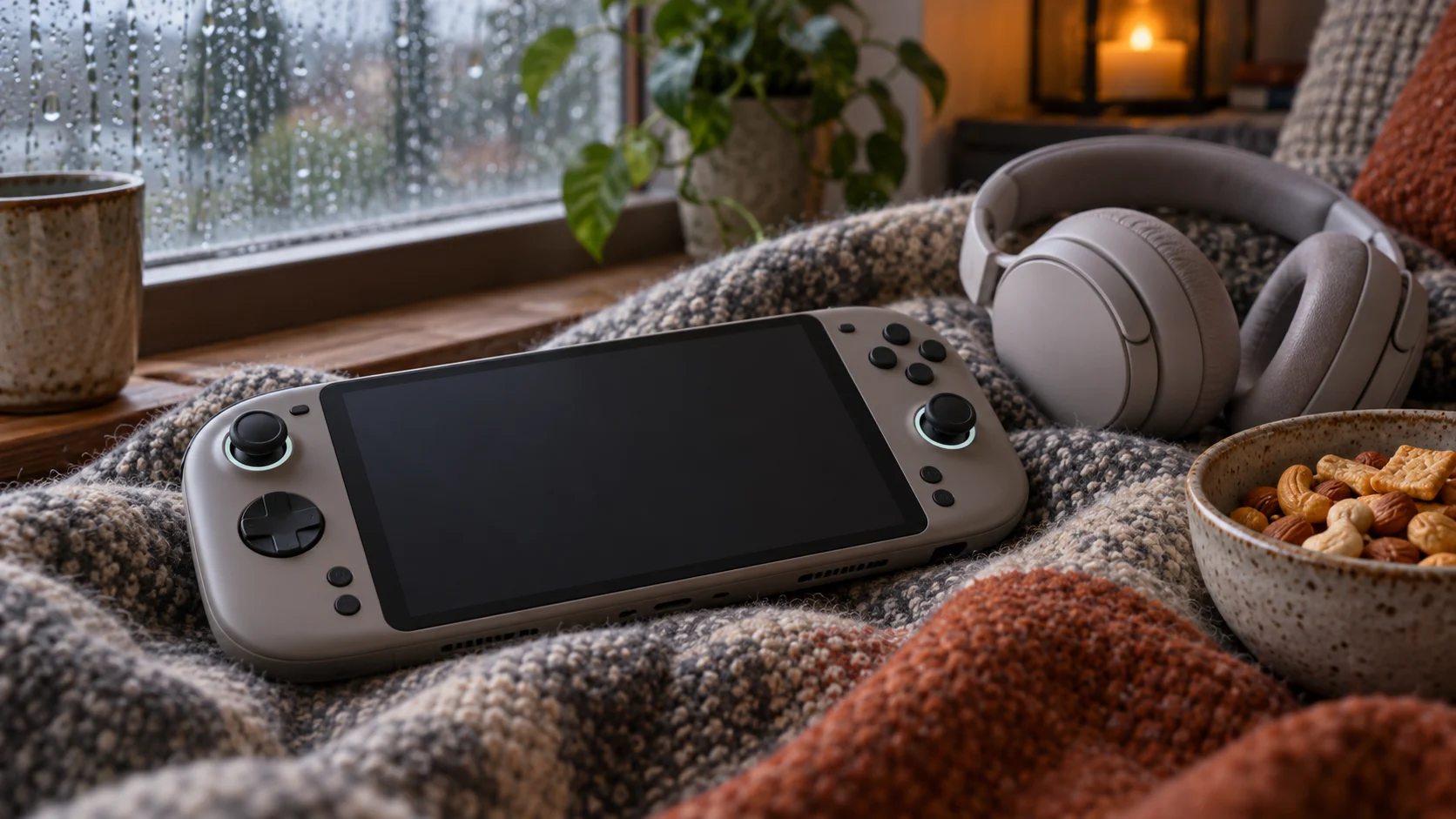 Generic handheld game device with a blank screen